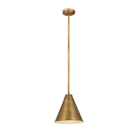 Z-Lite Eaton 1 Light Pendant, Rubbed Brass & Rubbed Brass 6011P12-RB